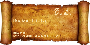 Becker Lilla névjegykártya